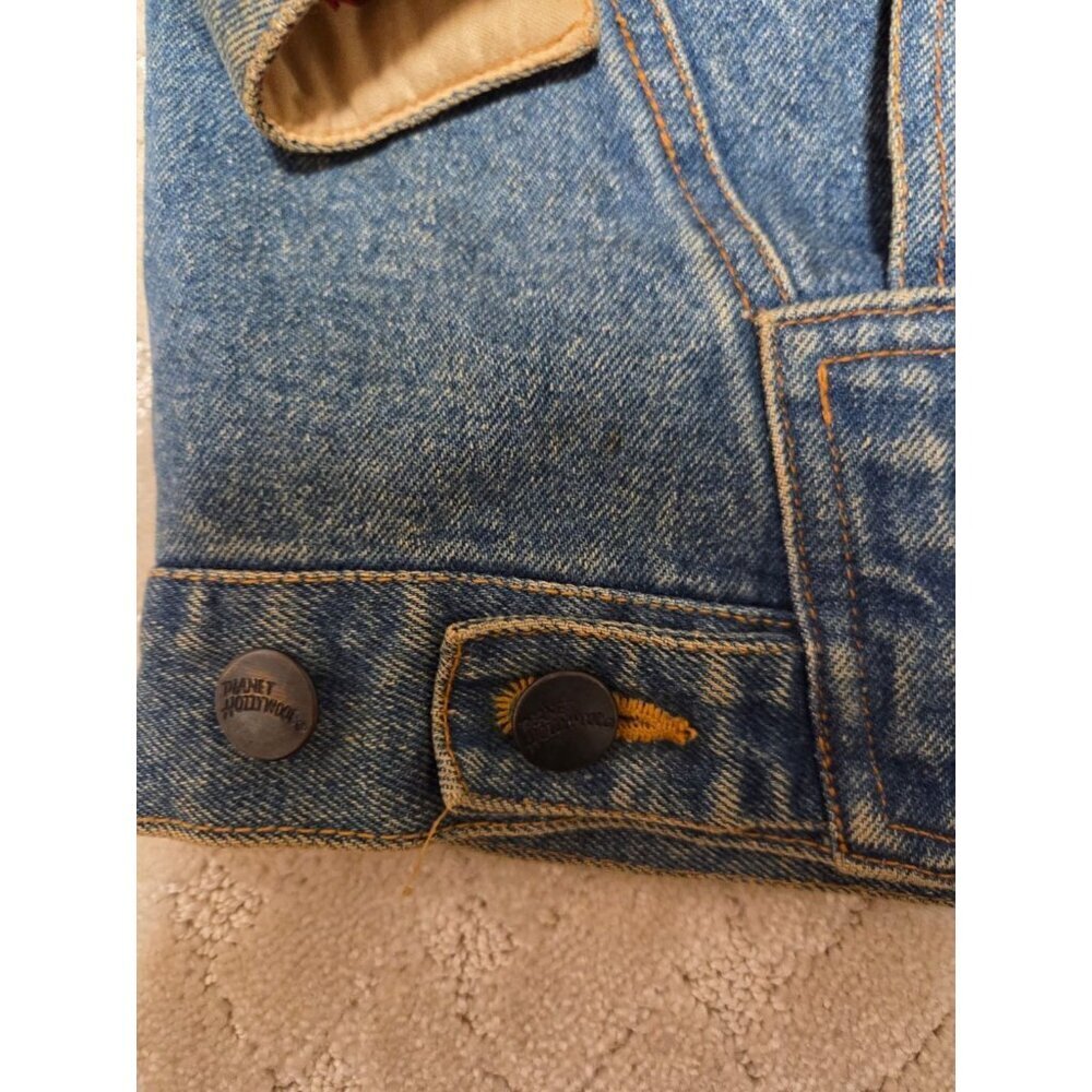 Vintage Planet Hollywood Denim Jacket Womens Small Nashville 90s Oversized Jean - Picture 11 of 11